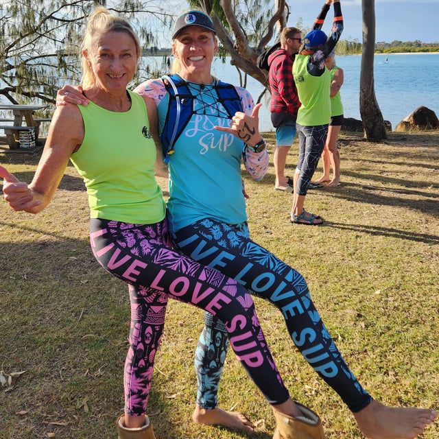 SUP Hawaiian Lifestyle Turquoise Paddle Surf Leggings