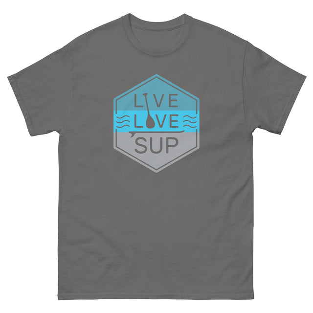 Live Love SUP badge classic unisex tee structured look, 100 % cotton, trendy and comfy