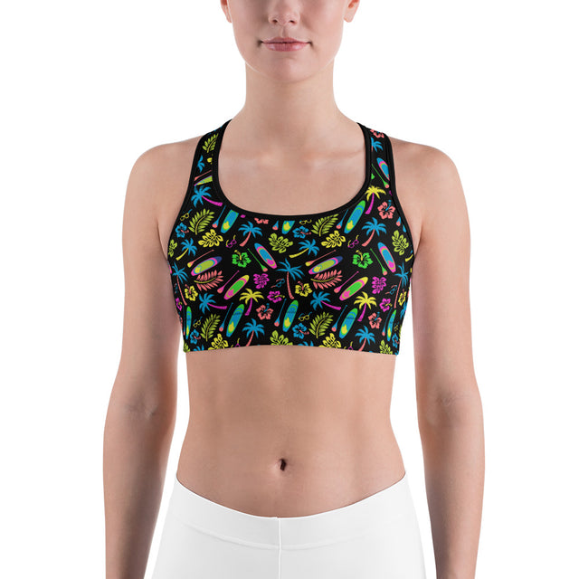 Women's SUP Board & Paddle Design Sports Bra Moisture Wicking Activewear for Paddleboard Enthusiasts