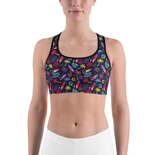 Women's SUP Board & Paddle Design Sports Bra – Moisture-Wicking Activewear for Paddleboard Enthusiasts