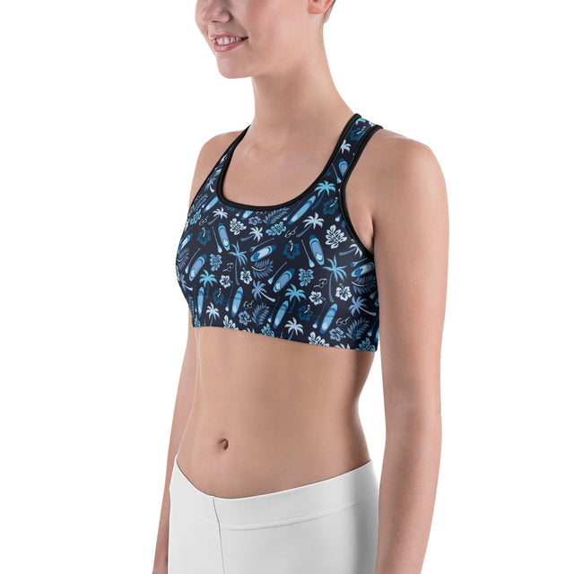 Women's SUP Board & Paddle Design Sports Bra – Moisture-Wicking Activewear for Paddleboard Enthusiasts