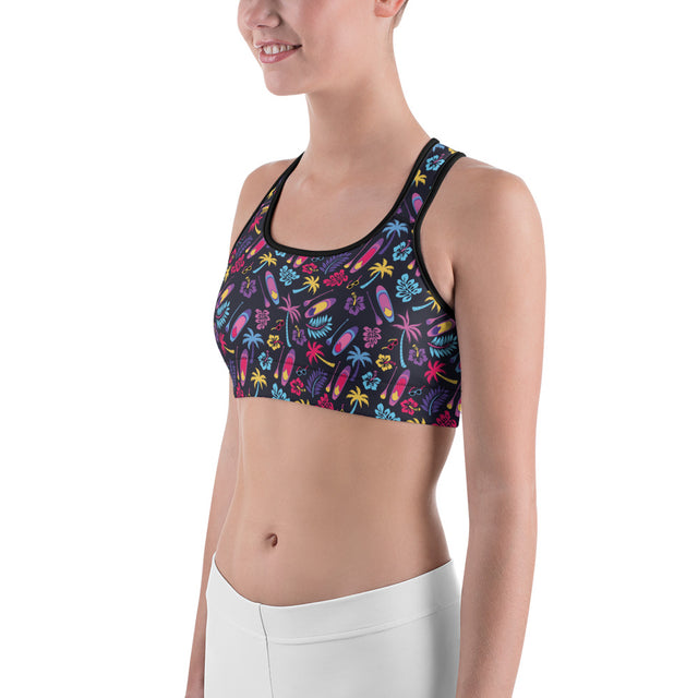 Women's SUP Board & Paddle Design Sports Bra – Moisture-Wicking Activewear for Paddleboard Enthusiasts