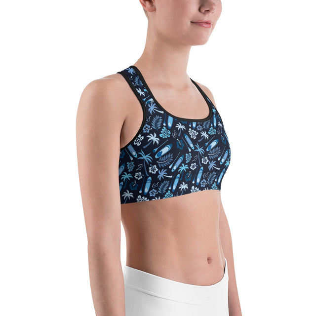 Women's SUP Board & Paddle Design Sports Bra – Moisture-Wicking Activewear for Paddleboard Enthusiasts