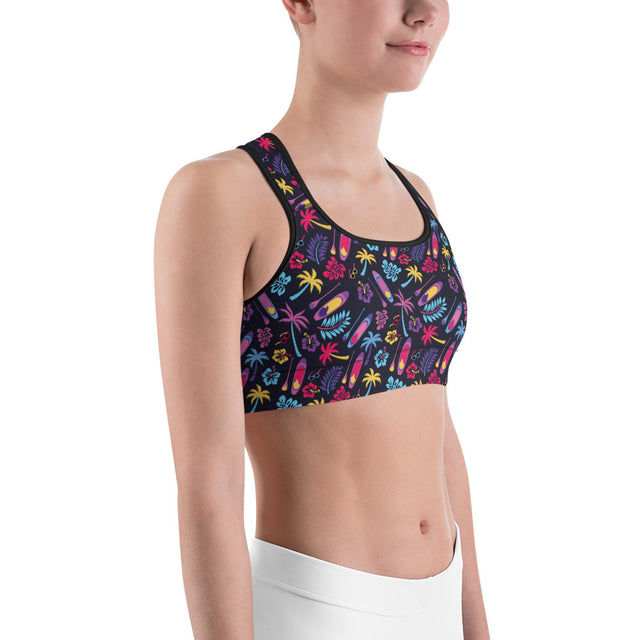 Women's SUP Board & Paddle Design Sports Bra – Moisture-Wicking Activewear for Paddleboard Enthusiasts