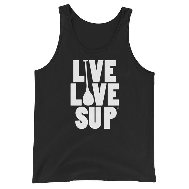 Live Love SUP Full Front White Logo Unisex Tank Top – Comfortable & Stylish Activewear
