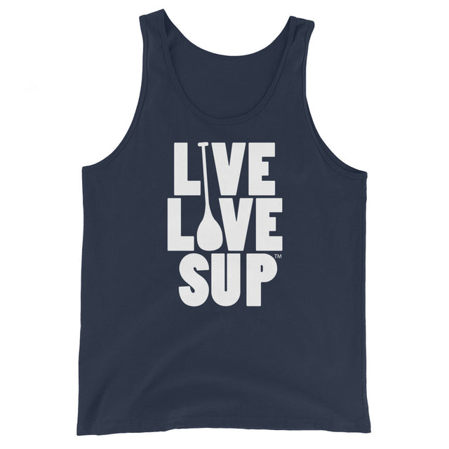 Live Love SUP Full Front White Logo Unisex Tank Top – Comfortable Activewear