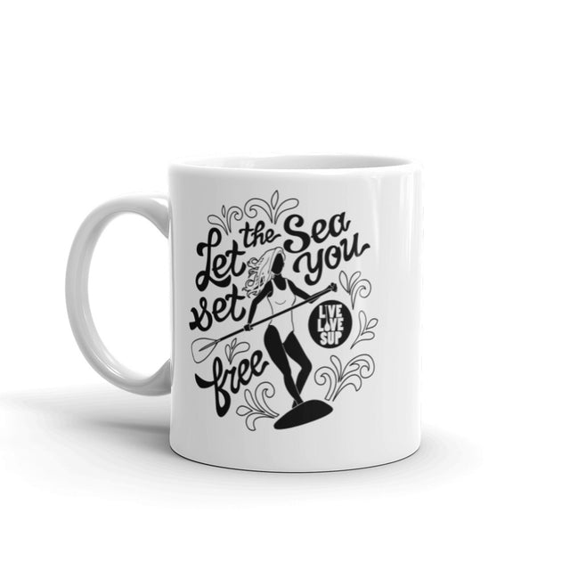 Let the Sea Set you Free Women's SUP Paddler Mug┊Best Paddle Board Mugs Shop┊Live Love SUP