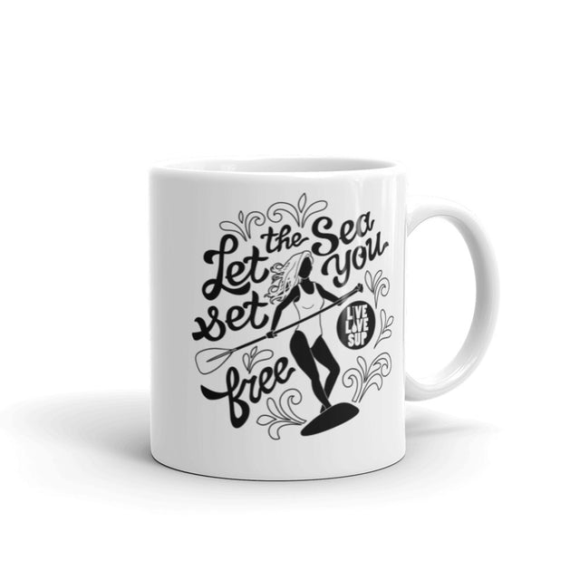 Let the Sea Set you Free Women's SUP Paddler Mug┊Best Paddle Board Mugs Shop┊Live Love SUP