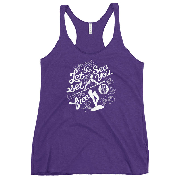 Let the Sea Set you Free Women's SUP Paddler Racerback Tank┊Best SUP Tank Shop┊Live Love SUP