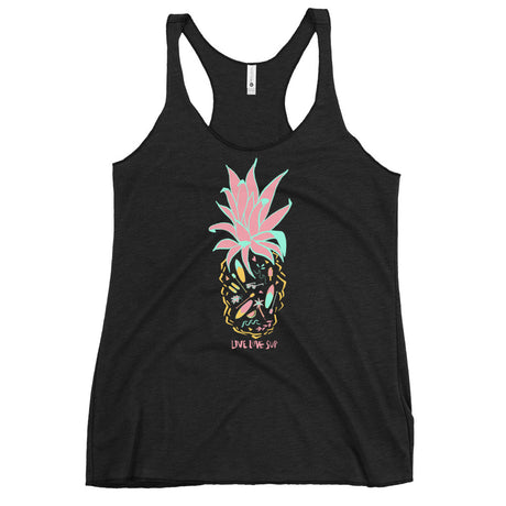 Live Love SUP Pineapple Print Women's Racerback Tank - SUP Apparel - LIVE LOVE SUP