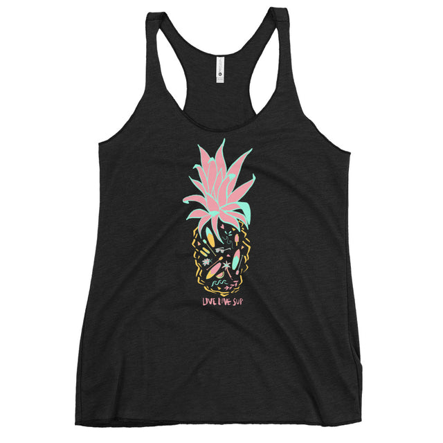 Live Love SUP Pineapple Print Women's Racerback Tank - SUP Apparel - LIVE LOVE SUP