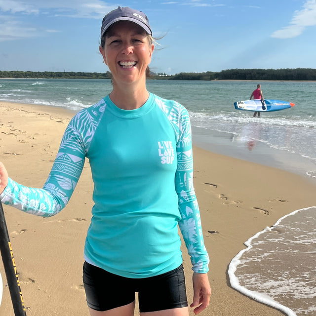 Women’s Hawaiian SUP Rash Guard – UPF 50+ Long Sleeve Activewear | LIVE LOVE SUP