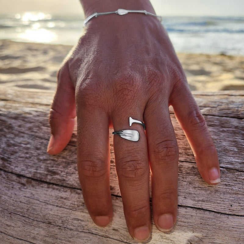Maui” Adjustable SUP Paddleboard Ring – Sterling Silver, Water