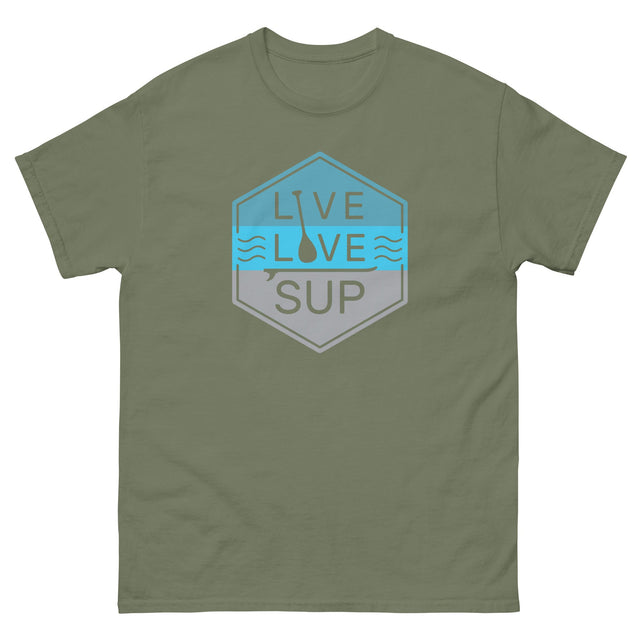 🎁 Live Love SUP Badge Unisex Classic Tee – Premium Structured Cotton | LIVE LOVE SUP (100% off)