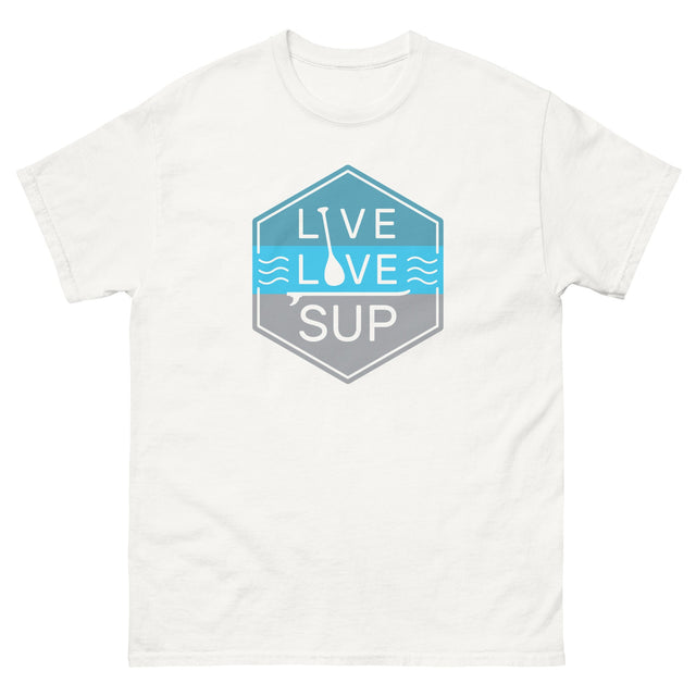 🎁 Live Love SUP Badge Unisex Classic Tee – Premium Structured Cotton | LIVE LOVE SUP (100% off)