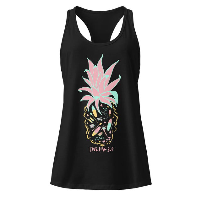 🎁 Women’s Pineapple SUP Fitted Racerback Tank Top – LIVE LOVE SUP (100% off)