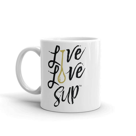 Live Love SUP Handwritten Gold Paddle Logo Mug┊Best Paddle Board Mugs Shop┊Live Love SUP