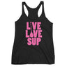 Women's Classic Full Front Pink Live Love SUP Logo Racerback Tank - SUP Apparel - LIVE LOVE SUP