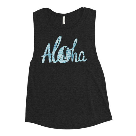 Aloha SUP Stand Up Paddleboarder Patterned Logo Ladies’ Muscle Tank - SUP Apparel - LIVE LOVE SUP