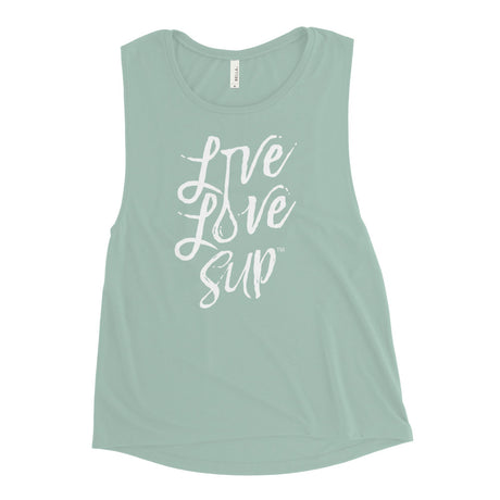 Women's Handwritten Paddle Muscle Tank - SUP Apparel - LIVE LOVE SUP